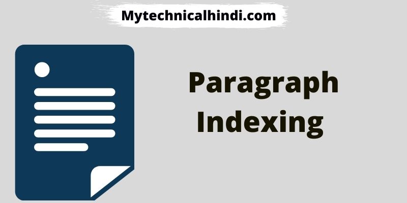 Paragraph Indexing