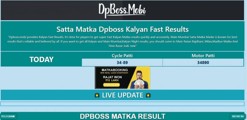 DP Boss - DP Boss Result Chart, DP BOSS.Net - DP Boss Matka