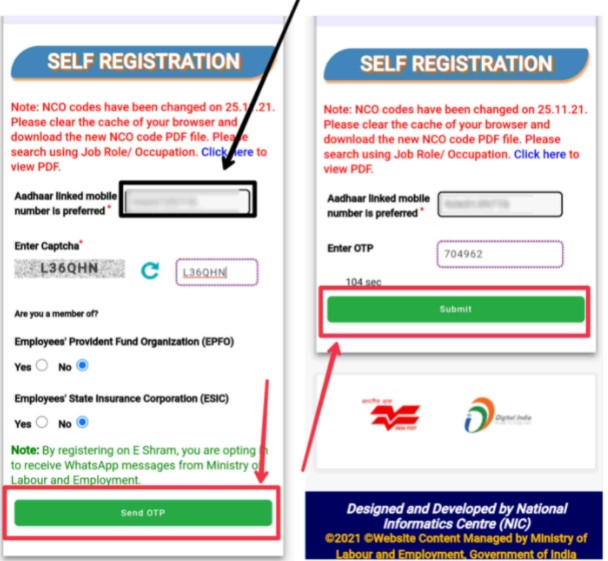 E- Shram card registration
